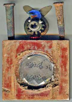 "Blue Bird Perched" by Lisa Humke, Dodgeville WI - Mixed media, SOLD